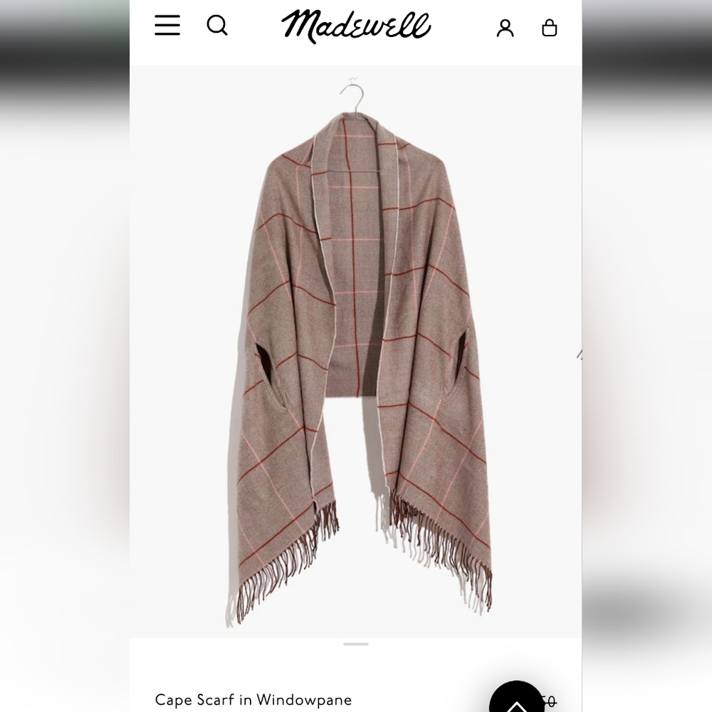 Madewell Plaid Cape Scarf In Windowpane
